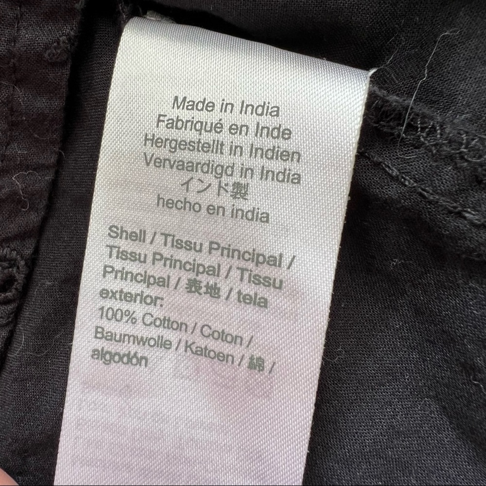 J Crew Solid Black Button-Front Eyelet Peasant To… - image 8